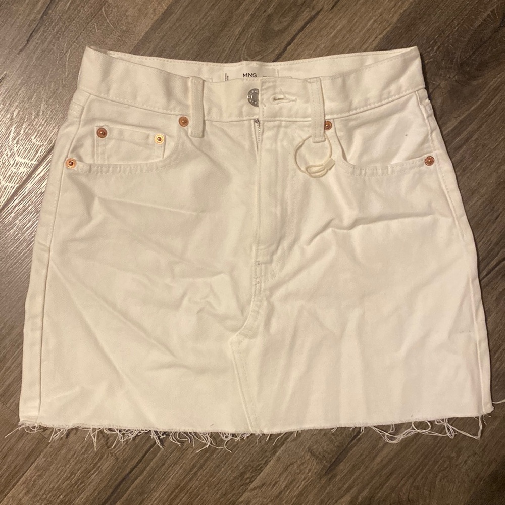 White jean skirt